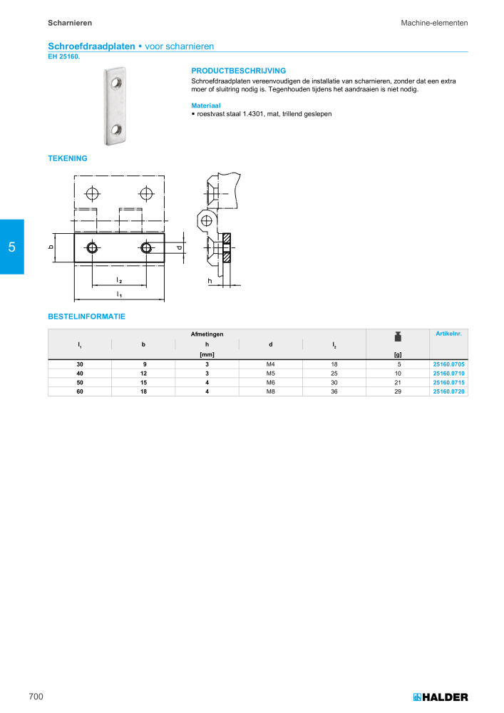 HALDER Hoofdcatalogus Normdelen NR.: 21021 - Pagina 700
