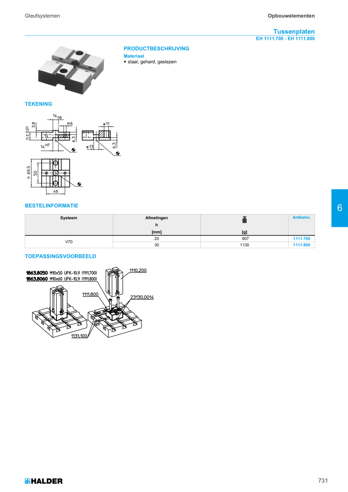 HALDER Hoofdcatalogus Normdelen NR.: 21021 - Pagina 731