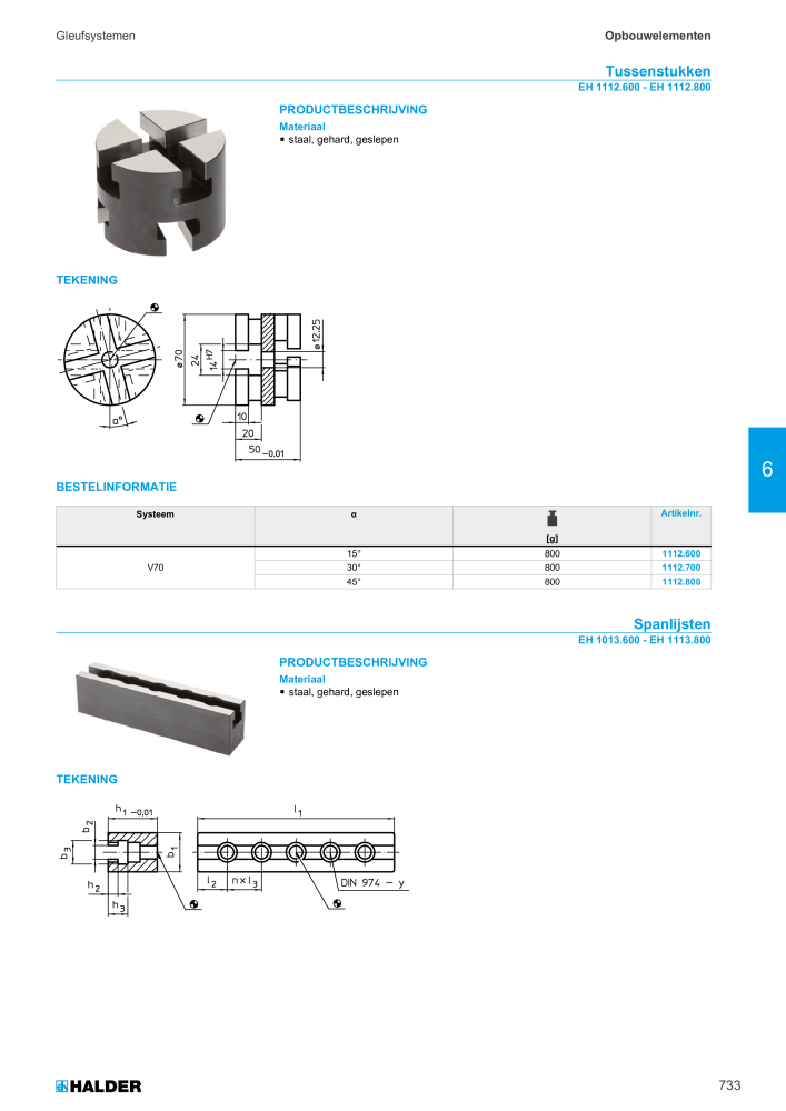 HALDER Hoofdcatalogus Normdelen NO.: 21021 - Page 733