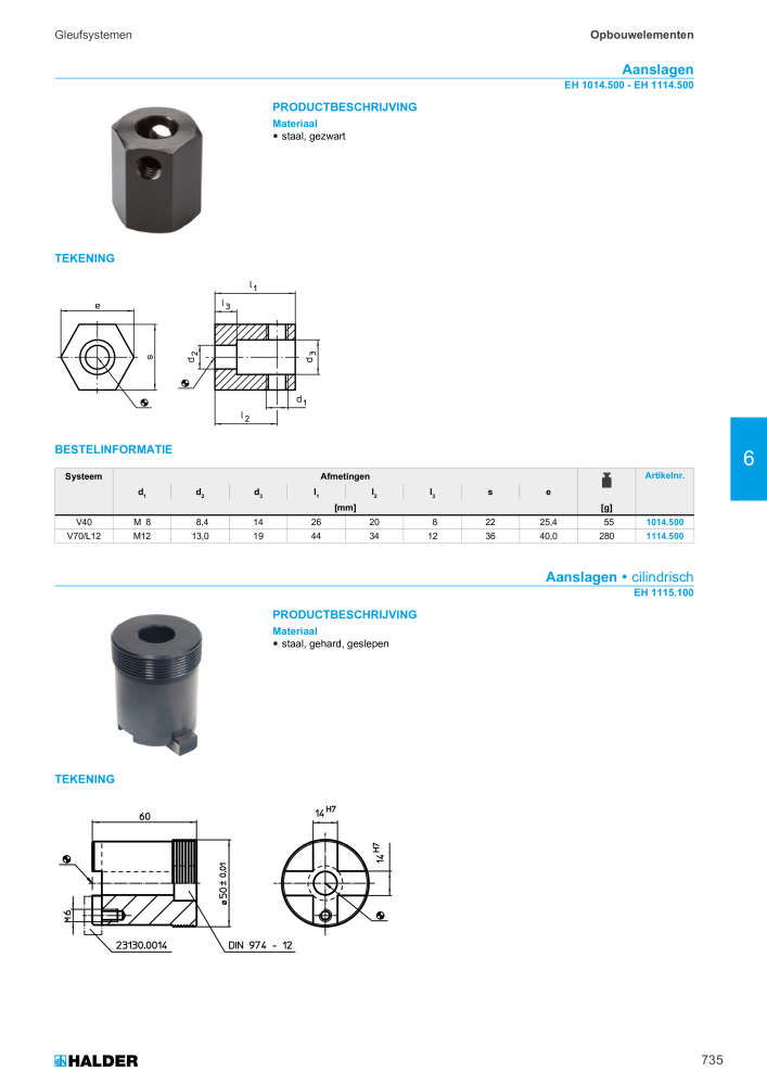HALDER Hoofdcatalogus Normdelen NR.: 21021 - Pagina 735