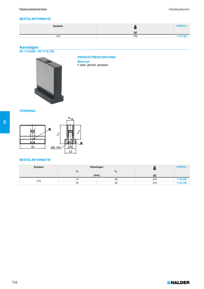 HALDER Hoofdcatalogus Normdelen NR.: 21021 - Pagina 736