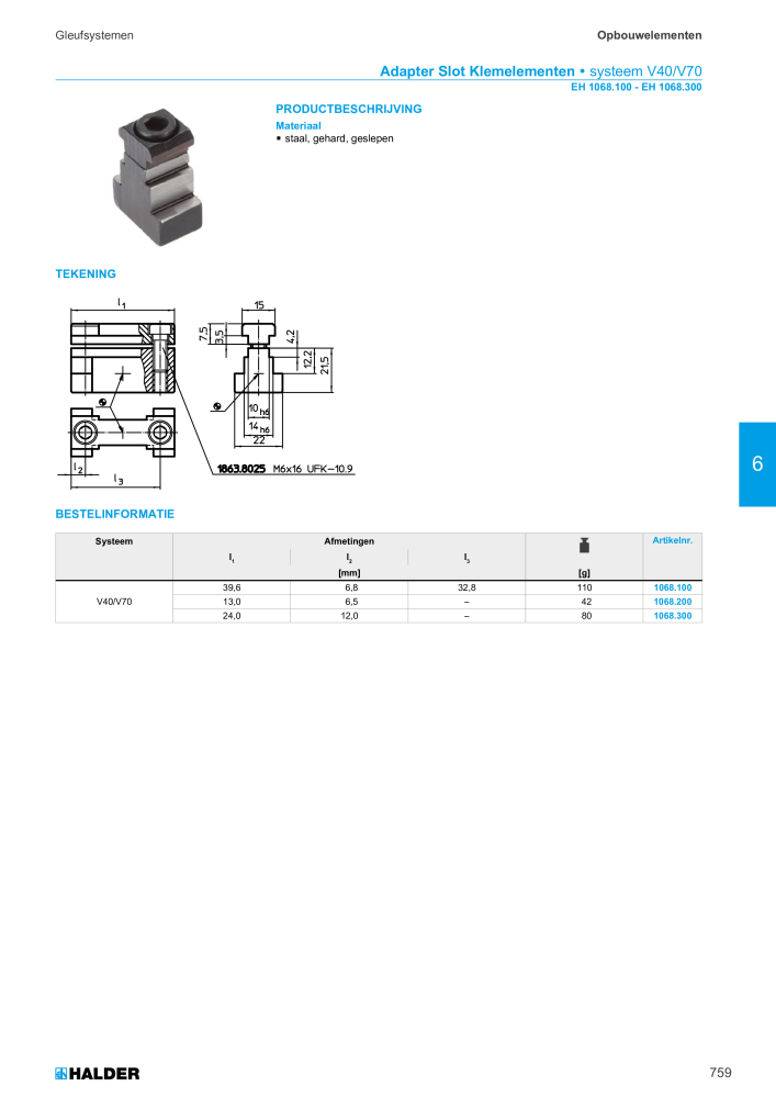 HALDER Hoofdcatalogus Normdelen NR.: 21021 - Pagina 759