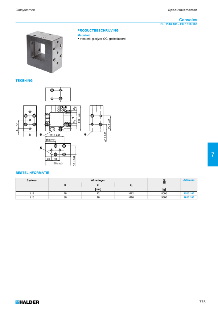 HALDER Hoofdcatalogus Normdelen Nº: 21021 - Página 775