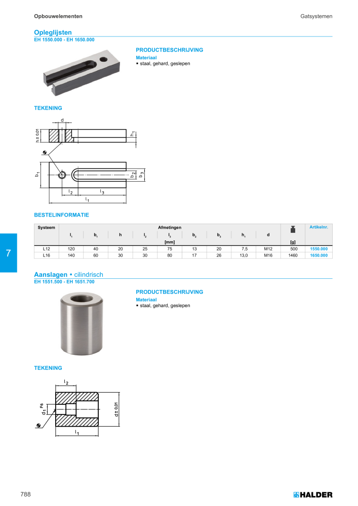 HALDER Hoofdcatalogus Normdelen Nº: 21021 - Página 788