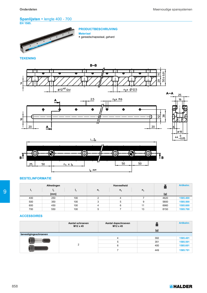 HALDER Hoofdcatalogus Normdelen NR.: 21021 - Pagina 858