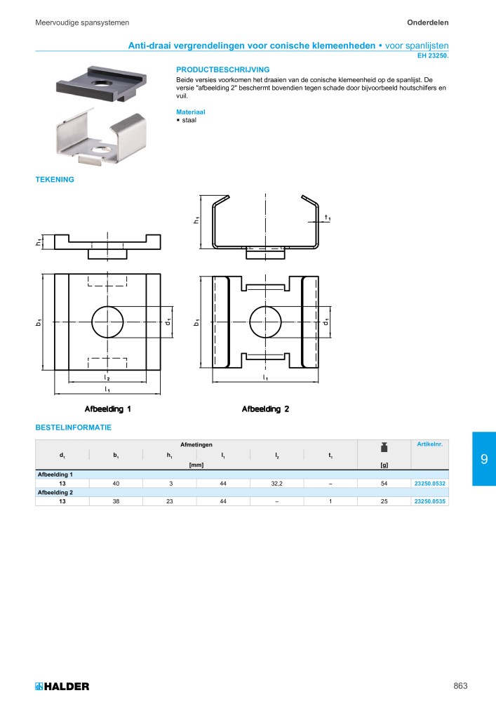 HALDER Hoofdcatalogus Normdelen NR.: 21021 - Pagina 863