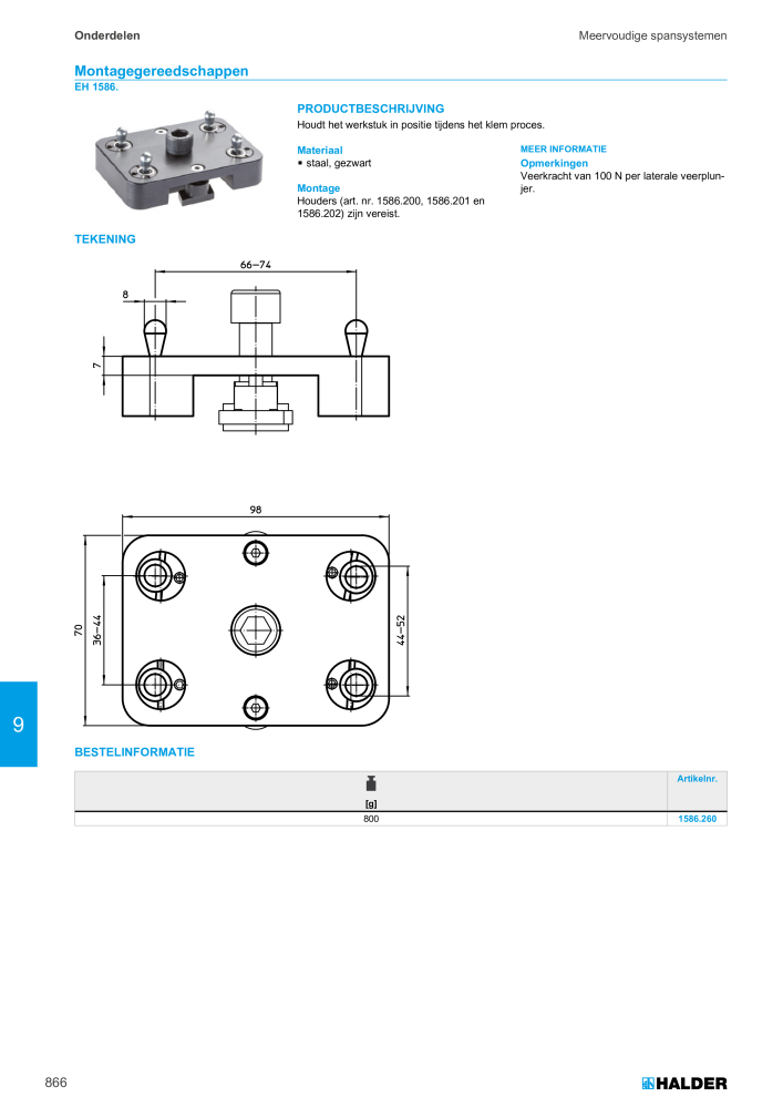 HALDER Hoofdcatalogus Normdelen NR.: 21021 - Pagina 866