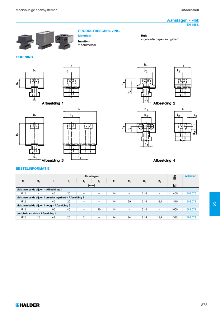 HALDER Hoofdcatalogus Normdelen Nº: 21021 - Página 875