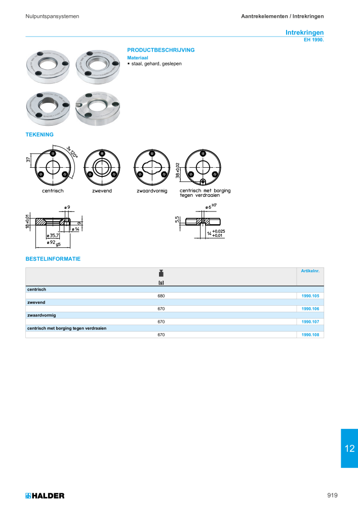 HALDER Hoofdcatalogus Normdelen NR.: 21021 - Pagina 919