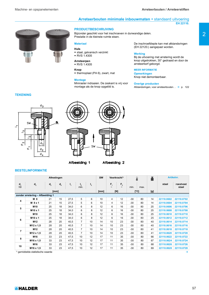 HALDER Hoofdcatalogus Normdelen Nº: 21021 - Página 97