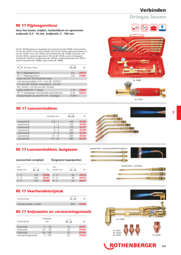 Rothenberger Pijp lasset RE17, 14 delig 35479