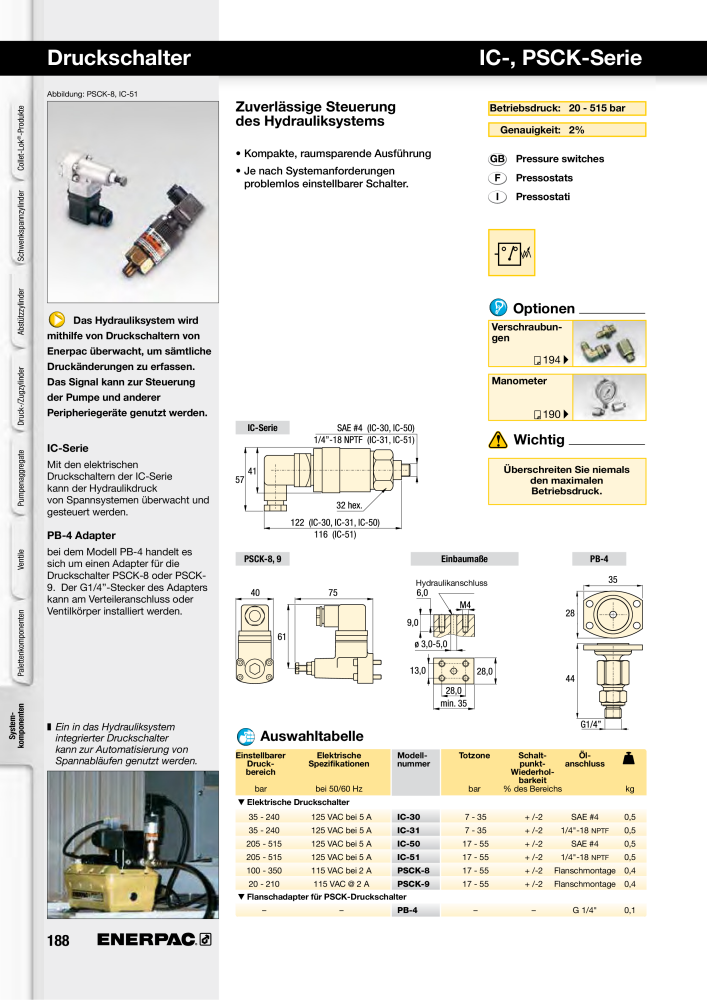 ENERPAC - Hydraulische Spanntechnik NR.: 21038 - Pagina 188