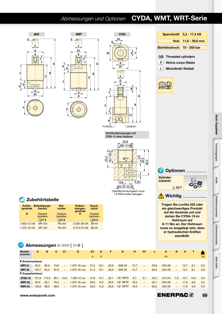 ENERPAC - Hydraulische Spanntechnik n.: 21038 - Pagina 69