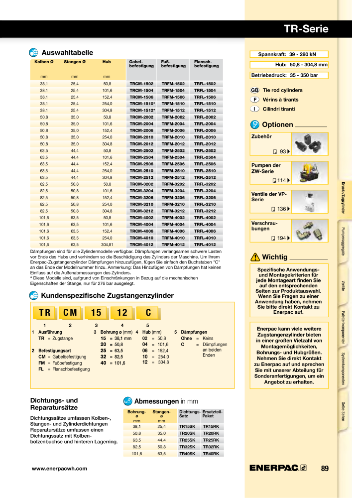 ENERPAC - Hydraulische Spanntechnik NR.: 21038 - Seite 89