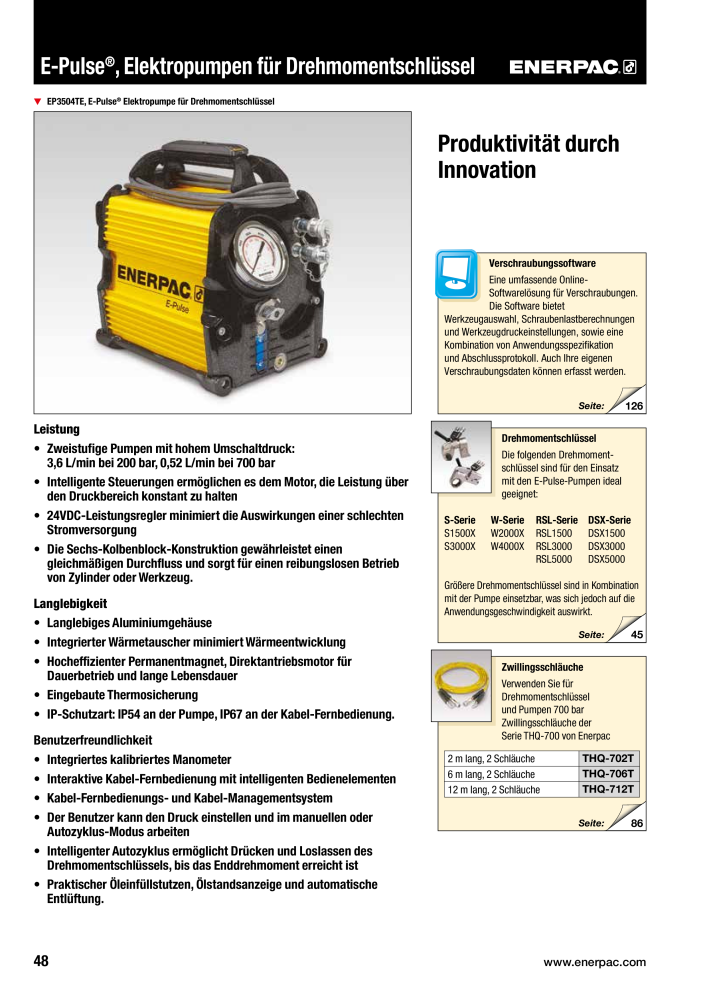 ENERPAC - Verschraubungsgeräte Nb. : 21039 - Page 50