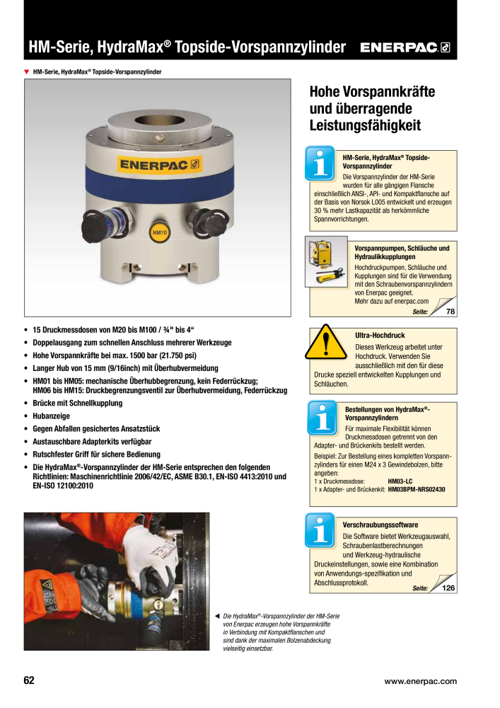 ENERPAC - Verschraubungsgeräte NO.: 21039 - Page 64