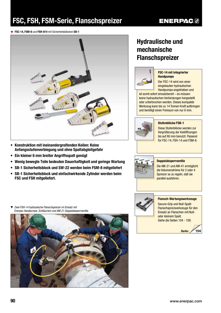 ENERPAC - Verschraubungsgeräte Nb. : 21039 - Page 92