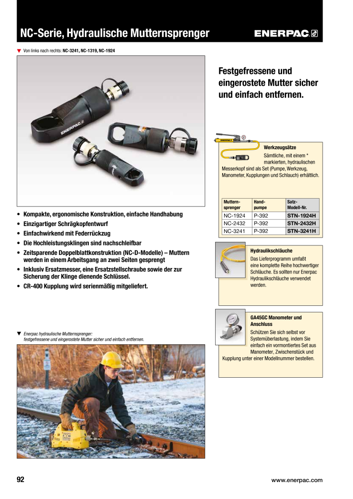 ENERPAC - Verschraubungsgeräte Nb. : 21039 - Page 94