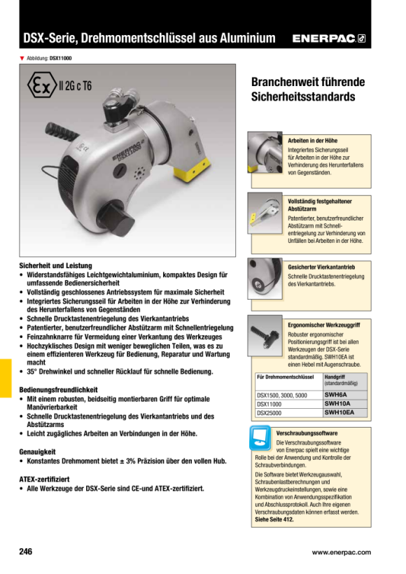 Enerpac DSX11000 SQ. DR DREHMOMENTSCHLÜSSEL 1 1/2” - MAX. 11524 FT.LBS / 15624 NM