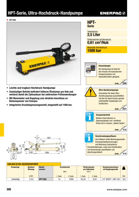 Enerpac HOCHDRUCK-SCHNELLVERBINDUNGSKUPPLUNG, WEIBLICH BR150