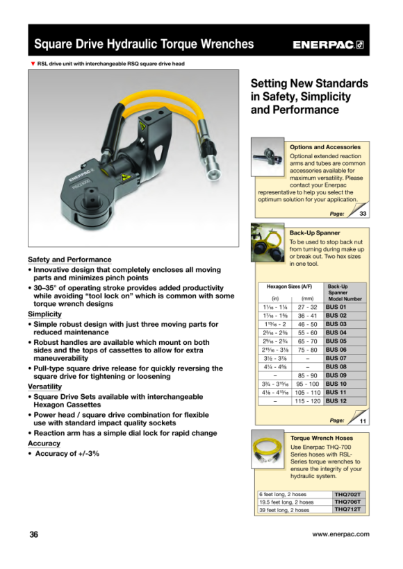 Enerpac RSL3000 SQ. DR-SCHLÜSSELSATZ 1” – MAX. 3080 FT.LBS/4176 NM RSQ3000ST