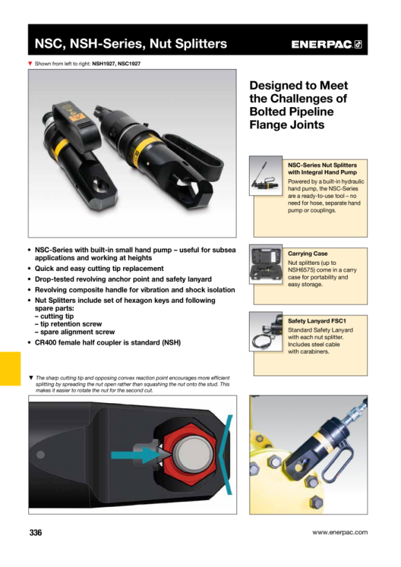 Enerpac MUTTERSPALTER-KOMBINATION 19 MM BIS 27 MM A/F – 12 TONNEN NSC1927