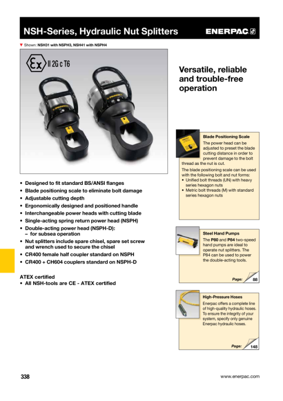 Enerpac MUTTER-SPANGERKOPF 1 FÜR PH-GRÖSSE 3 - M45 BIS M52 / 70 - 80 MM NSH31