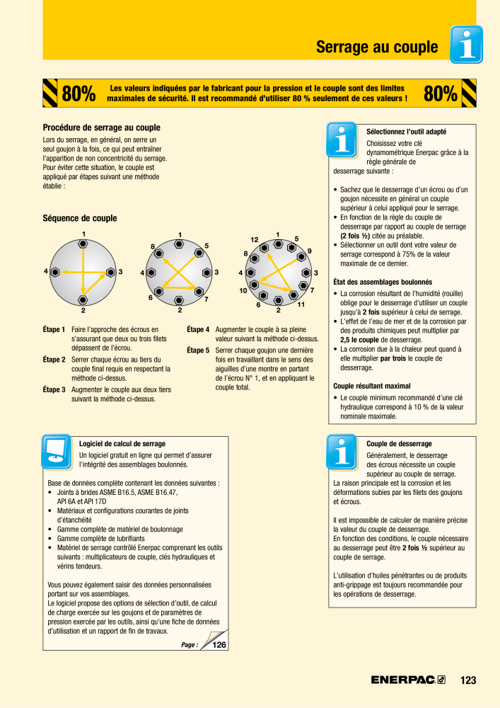 ENERPAC - Outils de Serrage Nb. : 21047 - Page 125