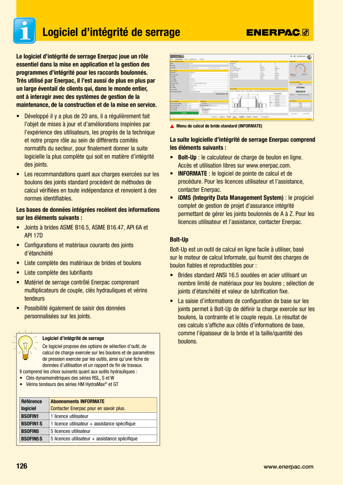 ENERPAC - Outils de Serrage Nb. : 21047 - Page 128