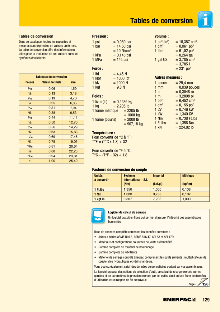 ENERPAC - Outils de Serrage Nb. : 21047 - Page 131