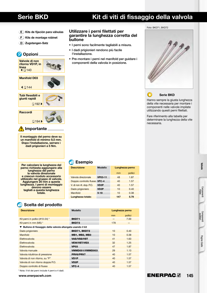 ENERPAC - Sistemi di Bloccaggio Oleodinamico NO.: 21049 - Page 145