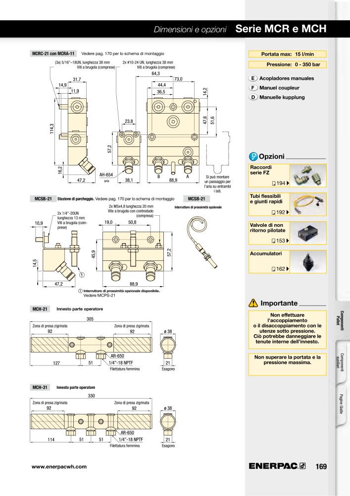ENERPAC - Sistemi di Bloccaggio Oleodinamico Nº: 21049 - Página 169