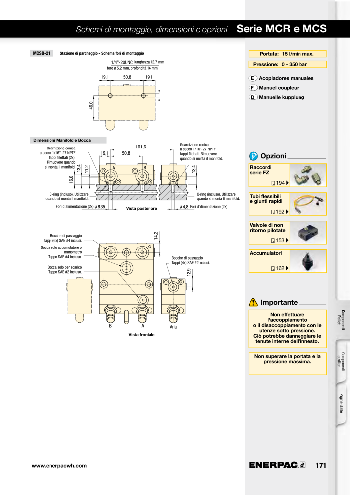 ENERPAC - Sistemi di Bloccaggio Oleodinamico n.: 21049 - Pagina 171