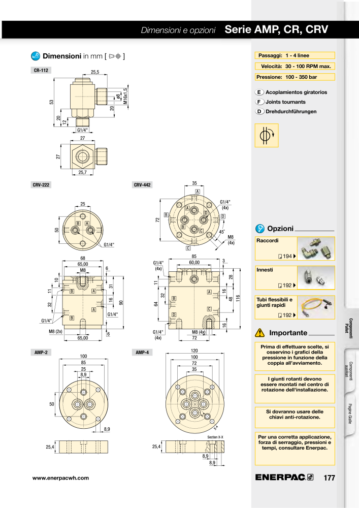 ENERPAC - Sistemi di Bloccaggio Oleodinamico Nº: 21049 - Página 177