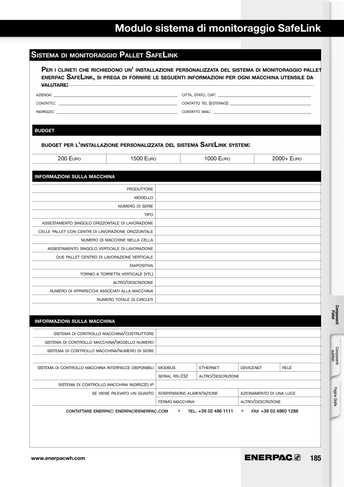 ENERPAC - Sistemi di Bloccaggio Oleodinamico NR.: 21049 - Seite 185