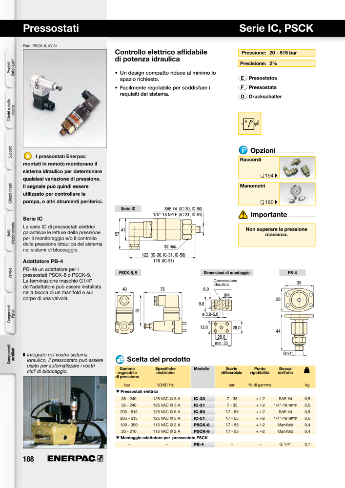 ENERPAC - Sistemi di Bloccaggio Oleodinamico n.: 21049 - Pagina 188