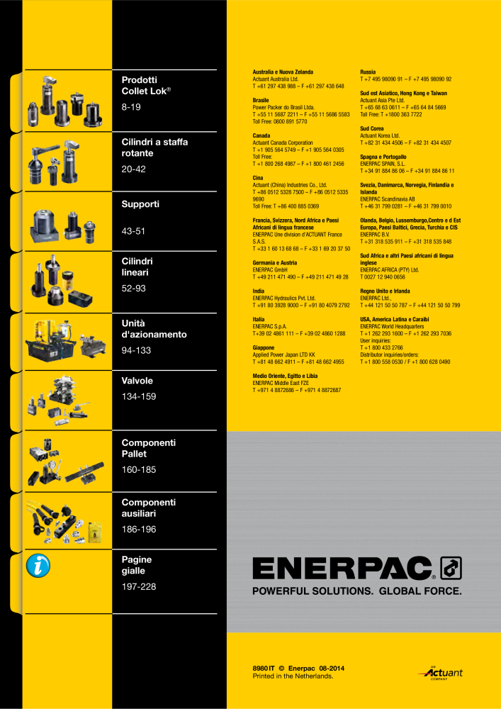 ENERPAC - Sistemi di Bloccaggio Oleodinamico NO.: 21049 - Page 232