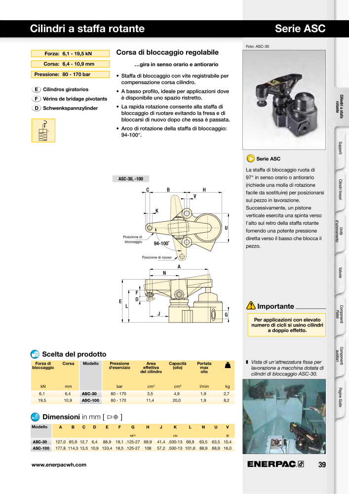 ENERPAC - Sistemi di Bloccaggio Oleodinamico Nº: 21049 - Página 39