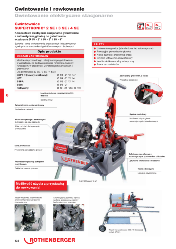 Rothenberger SUPERTRONIC 3SE,Podstawka,BSPT R1/2-3230V 56250