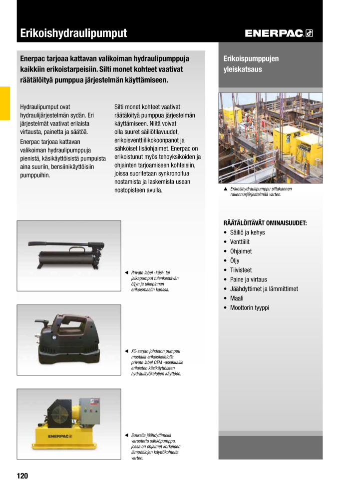 ENERPAC - TEOLLISUUSTYÖKALUT NR.: 21056 - Pagina 122