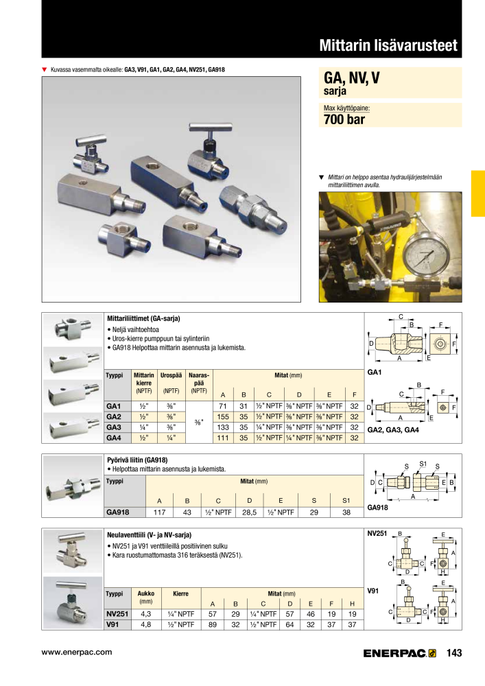 ENERPAC - TEOLLISUUSTYÖKALUT Nº: 21056 - Página 145