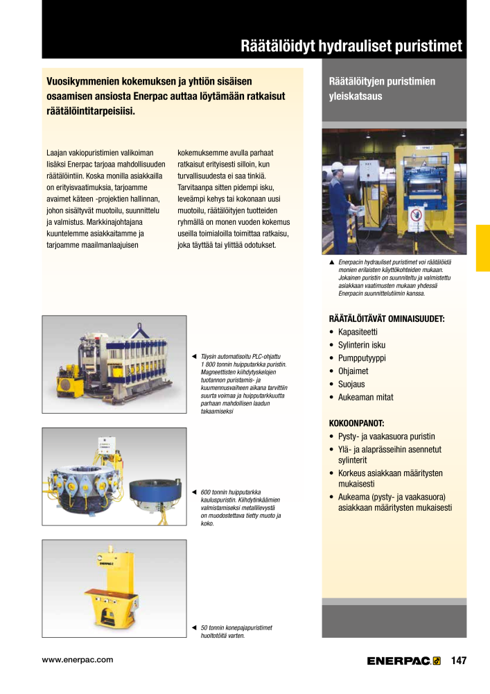 ENERPAC - TEOLLISUUSTYÖKALUT NO.: 21056 - Page 149