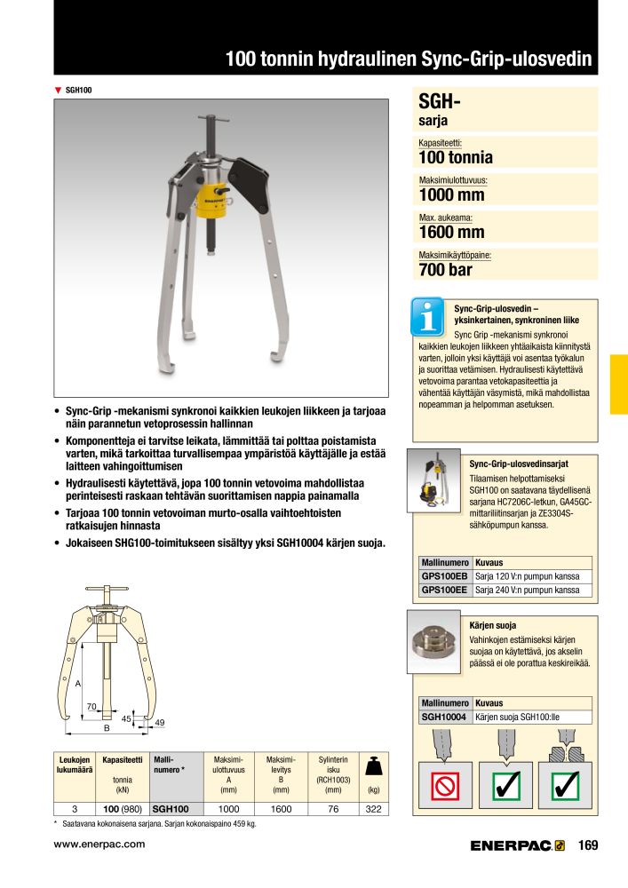 ENERPAC - TEOLLISUUSTYÖKALUT NO.: 21056 - Page 171