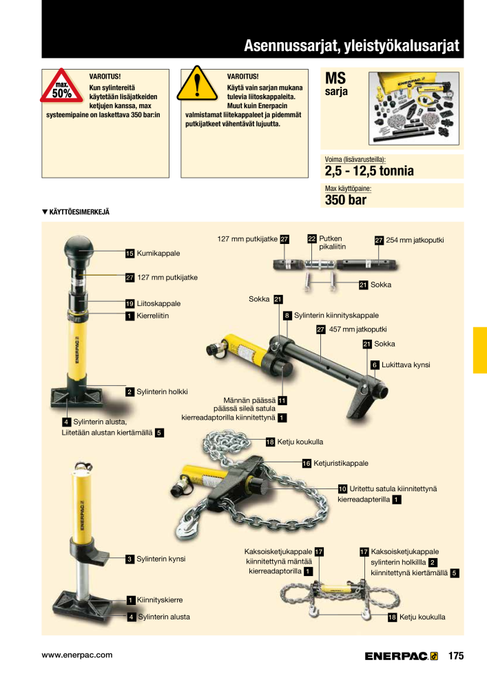 ENERPAC - TEOLLISUUSTYÖKALUT Nº: 21056 - Página 177