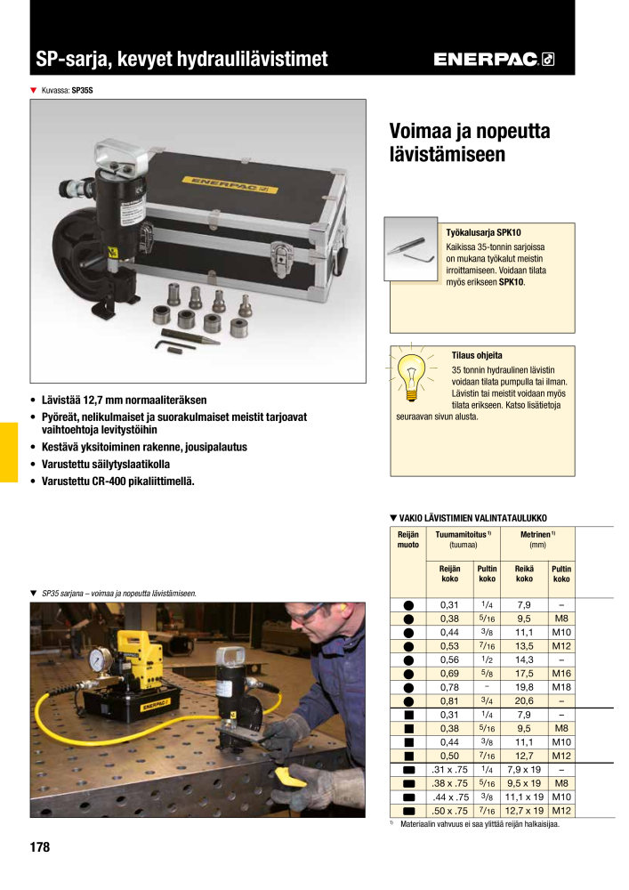 ENERPAC - TEOLLISUUSTYÖKALUT n.: 21056 - Pagina 180