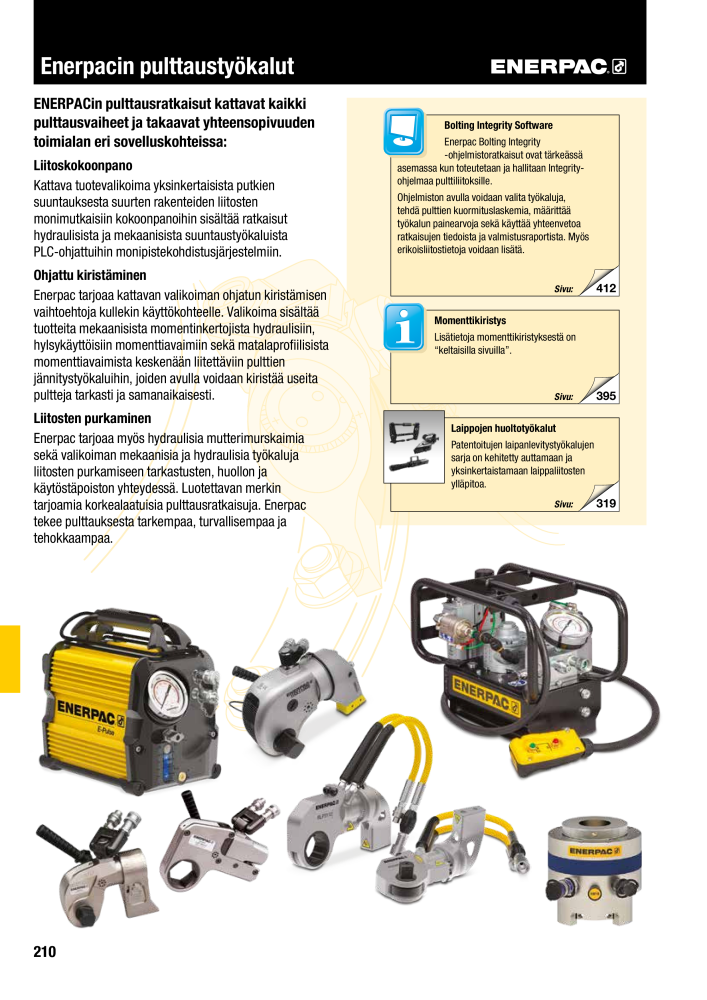 ENERPAC - TEOLLISUUSTYÖKALUT NR.: 21056 - Pagina 212