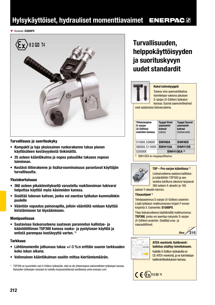 ENERPAC - TEOLLISUUSTYÖKALUT NR.: 21056 - Pagina 214