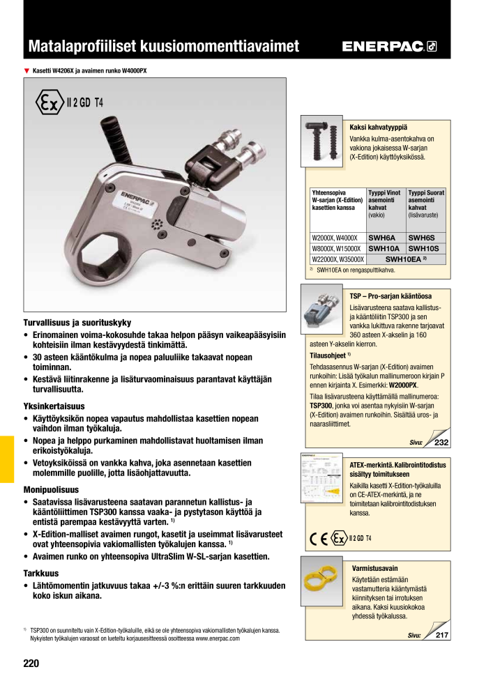 ENERPAC - TEOLLISUUSTYÖKALUT Nº: 21056 - Página 222