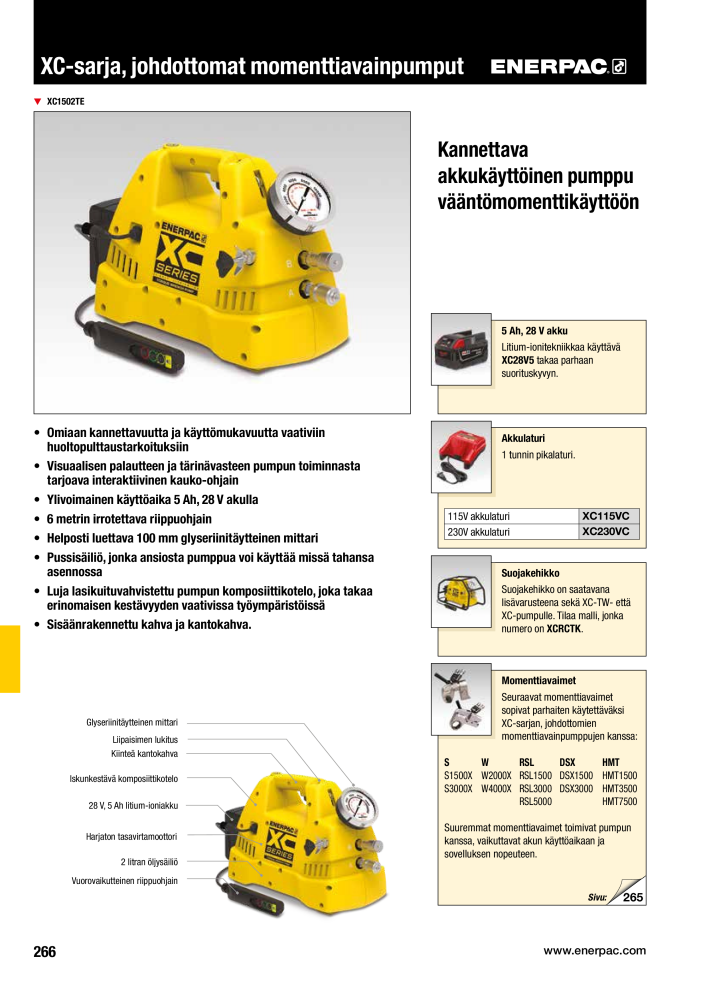 ENERPAC - TEOLLISUUSTYÖKALUT Nº: 21056 - Página 268