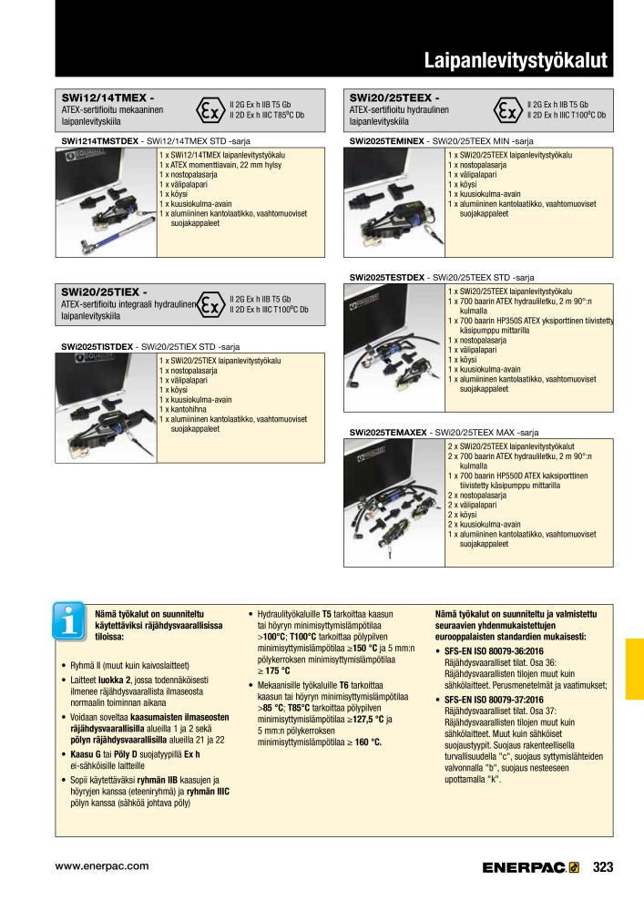 ENERPAC - TEOLLISUUSTYÖKALUT Nº: 21056 - Página 325